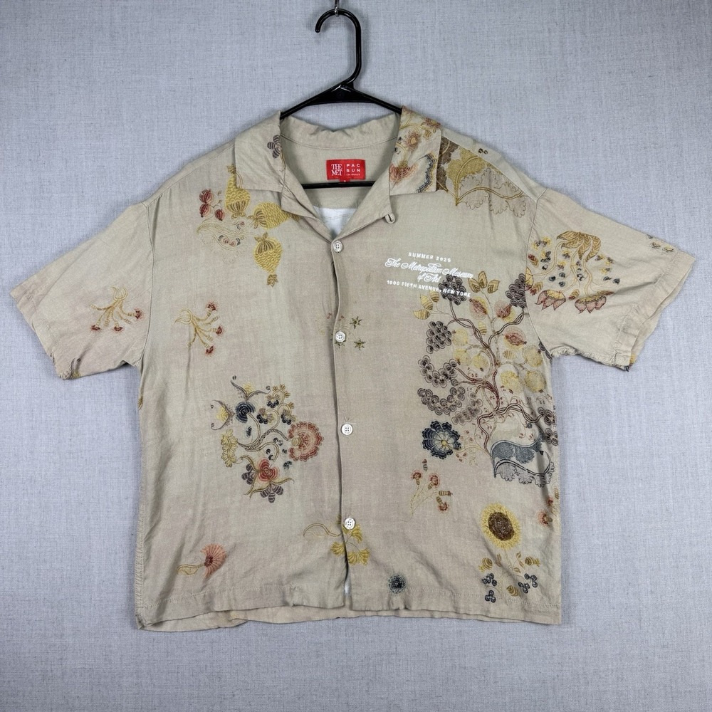 The Met X Pacsun Shirt Men's Size Small Short Sleeve Button Down 2025 Sunflower